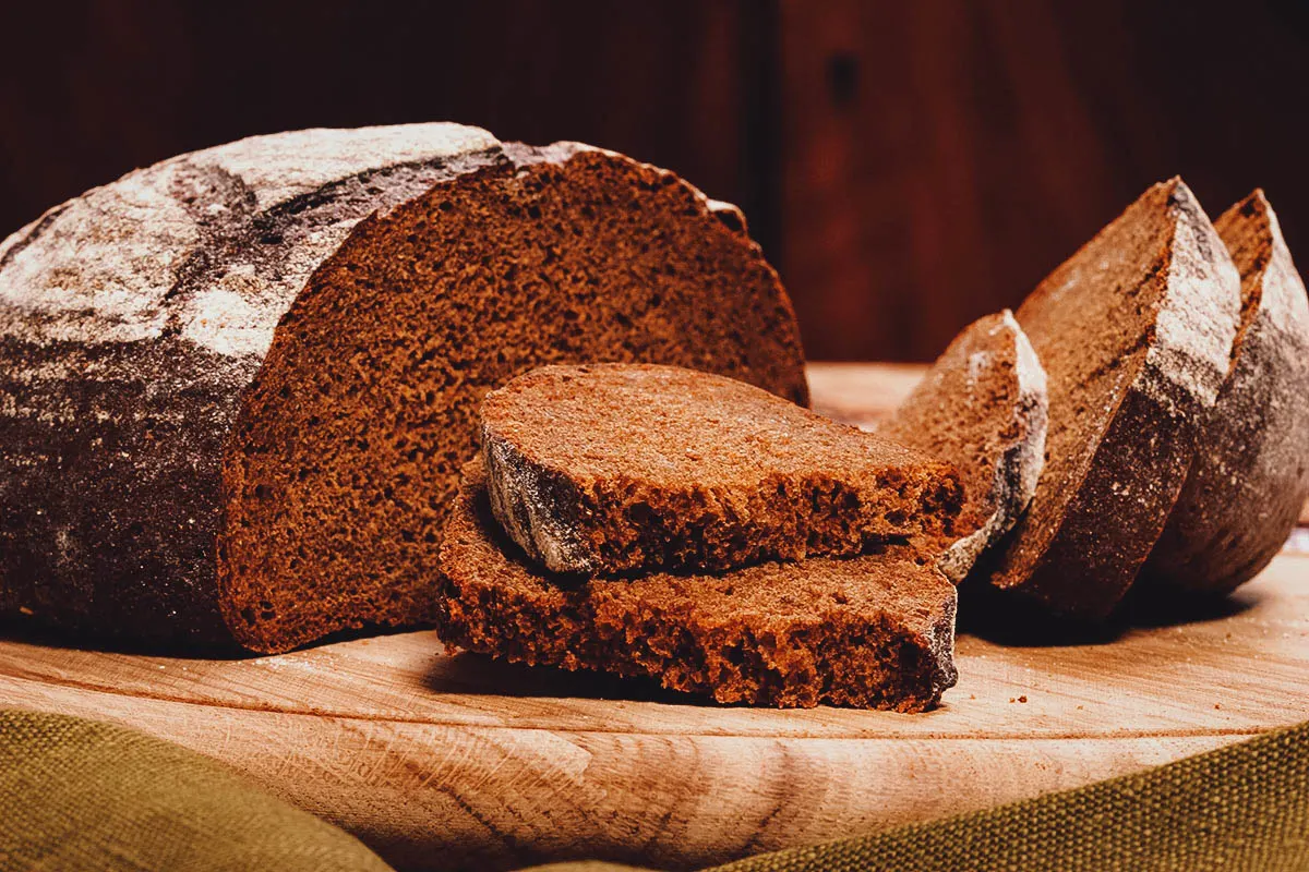Rugbrød rye bread, one of the most important traditional dishes in Denmark