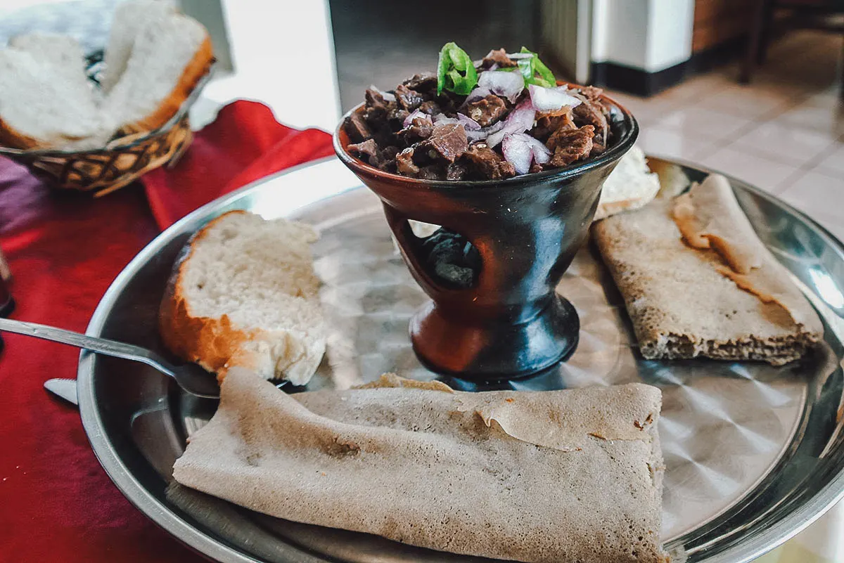 Ethiopian Food Clay pot with derek tibs