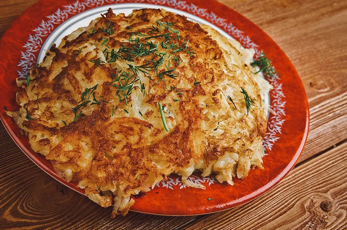 Boxty, traditional Irish potato cakes made with raw and mashed potatoes