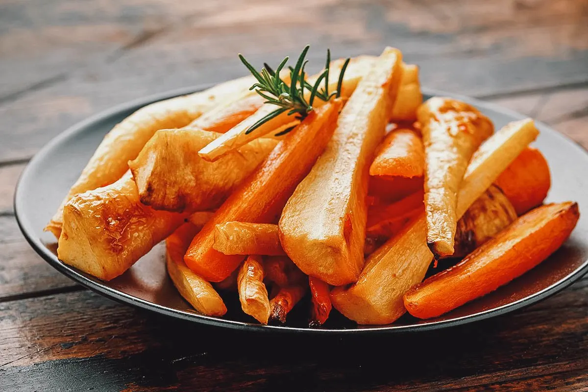 Honey glazed carrots and parsnips, a simple but delicious example of traditional Irish food