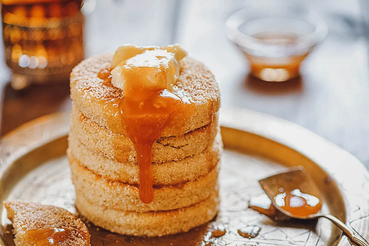 South African Food Harcha, Moroccan semolina pancakes