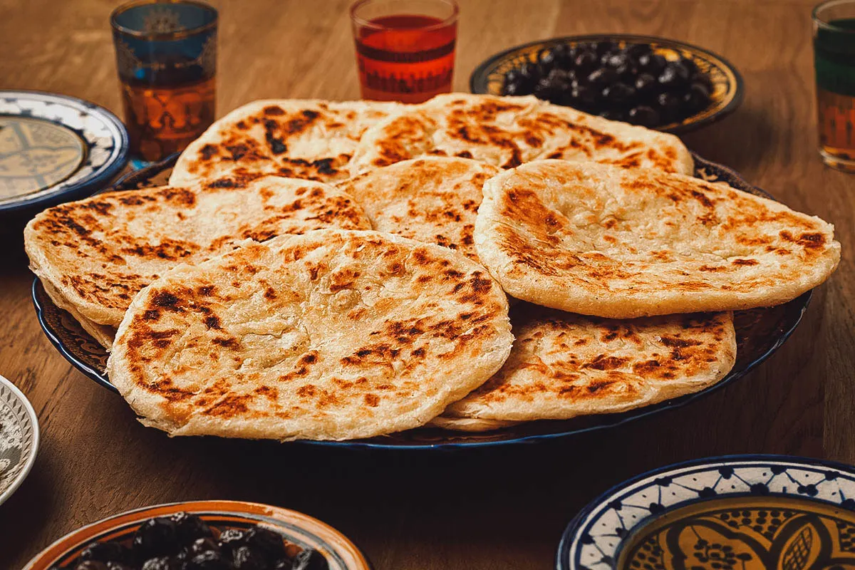 South African Food Meloui, laminated crepes similar to msemen