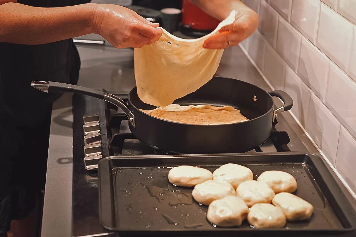 South African Food Moufleta, a Maghrebi Jewish crepe