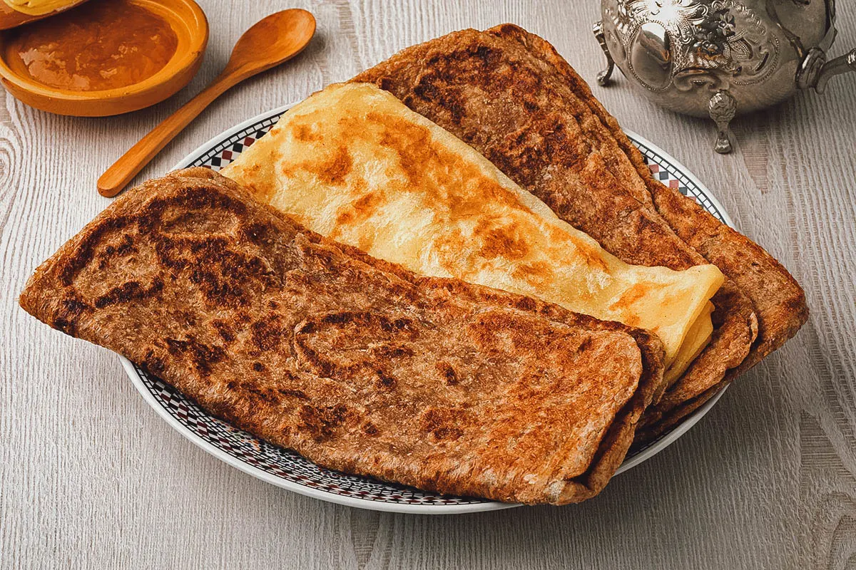 South African Food Msemen, Moroccan square crepes