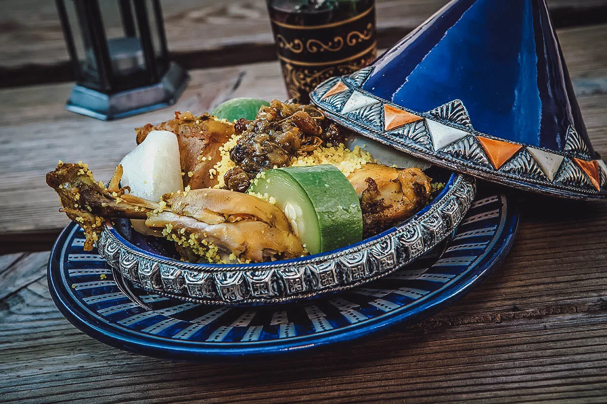 Tagine, a slow-cooked Moroccan stew made with meat and vegetables