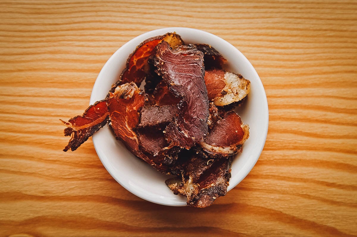 Biltong, a dried meat snack popular in South Africa