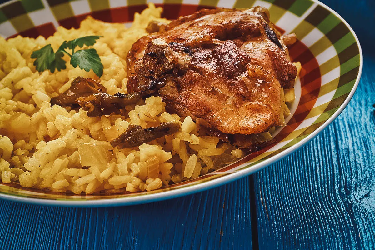 South African Food Biryani, aromatic basmati rice of Indian origin