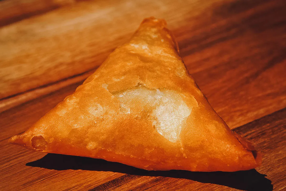 South African Food Samoosa, a dish of Indian origin