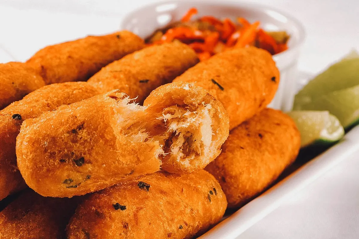 Bolinhos de bacalhau, a popular Brazilian food made with salt cod