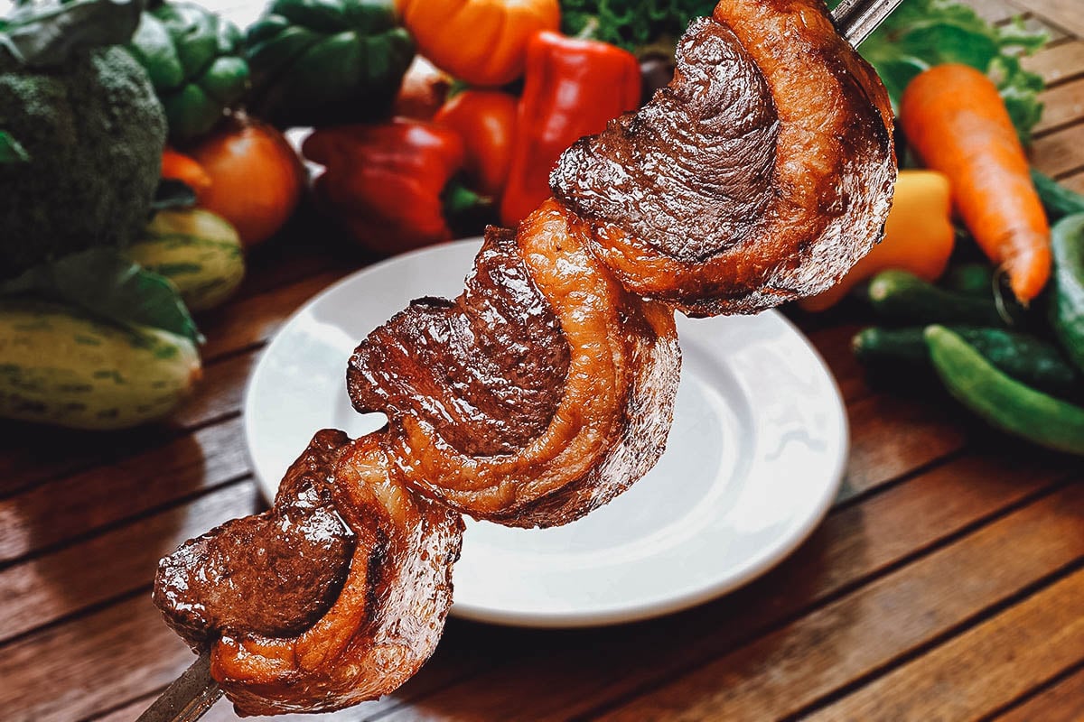 Skewer of juicy picanha or rump cover, a Brazilian delight to your taste buds!
