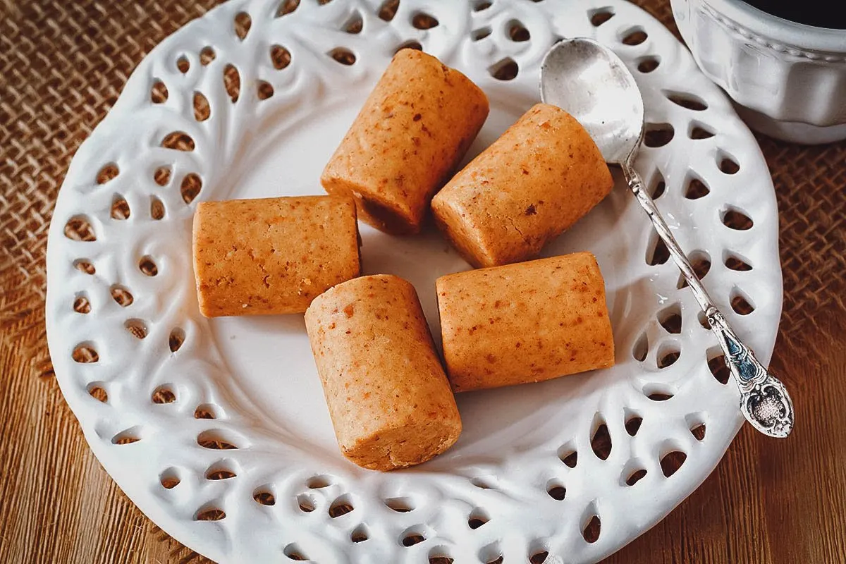 Pacoca de amendoim, a traditional Brazilian candy made with ground peanuts