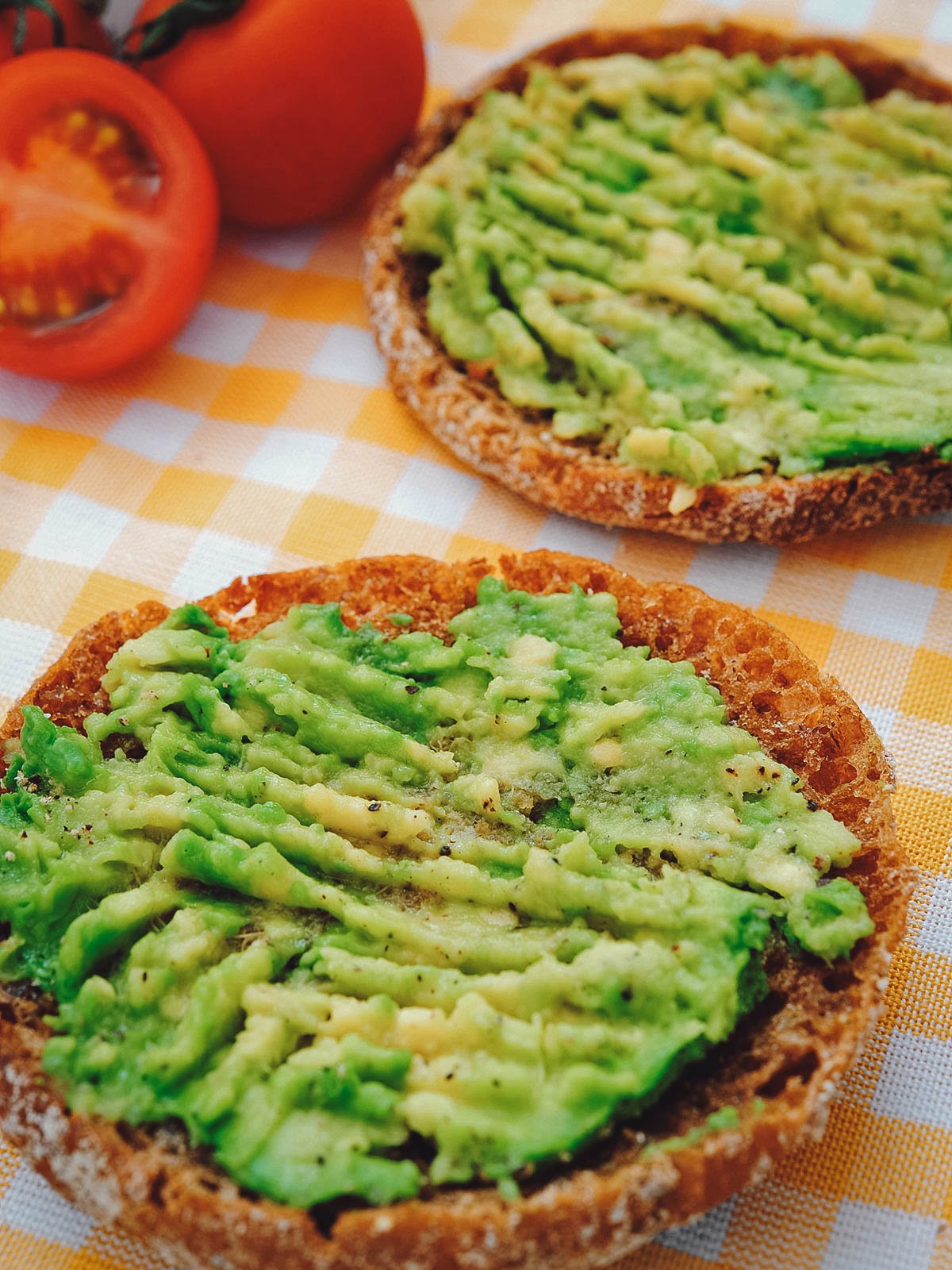 Pan con palta, a Chilean comfort food made with mashed avocado and bread