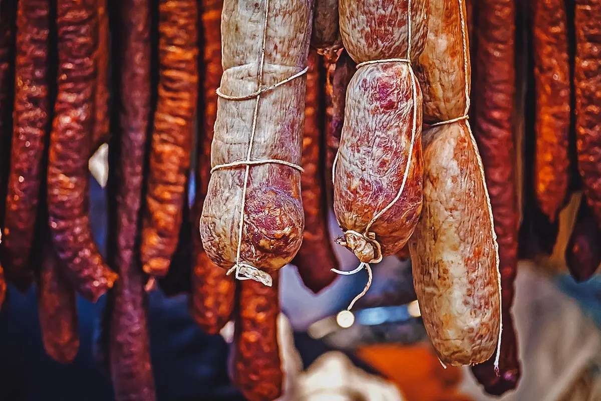 Romanian Food Carnati, Romanian smoked or dry-cured pork sausages