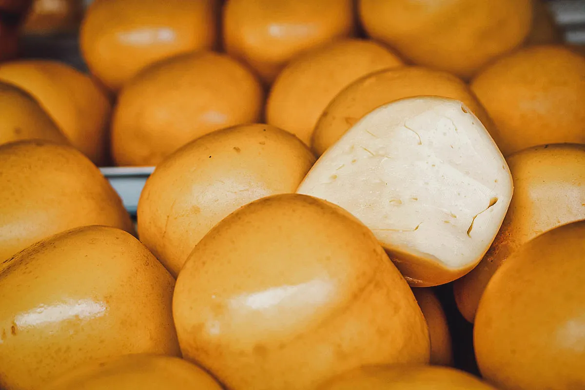 Romanian Food Cascaval, a Romanian semi-hard yellow cheese