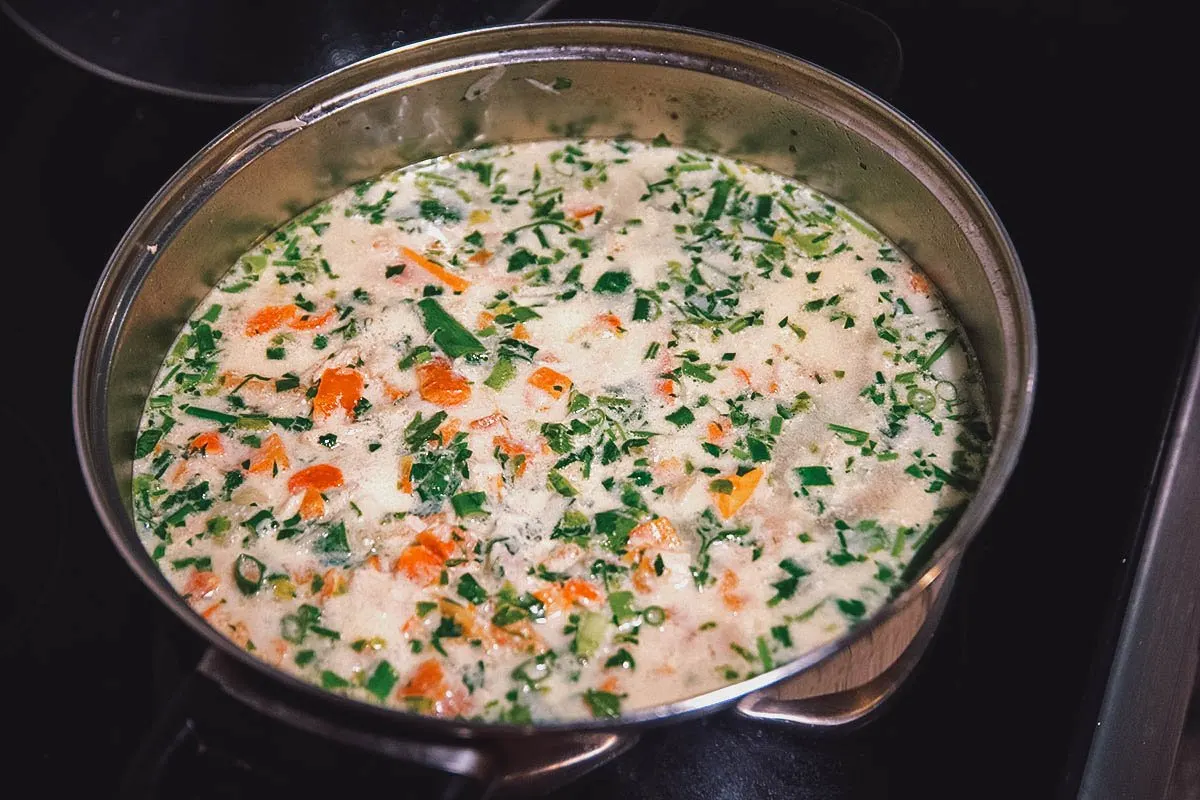 Romanian Food Ciorba radauteana, a sour Romanian chicken soup