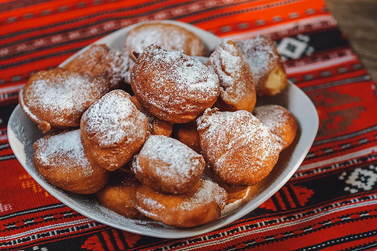Romanian Food Gogosi, Romanian filled doughnuts