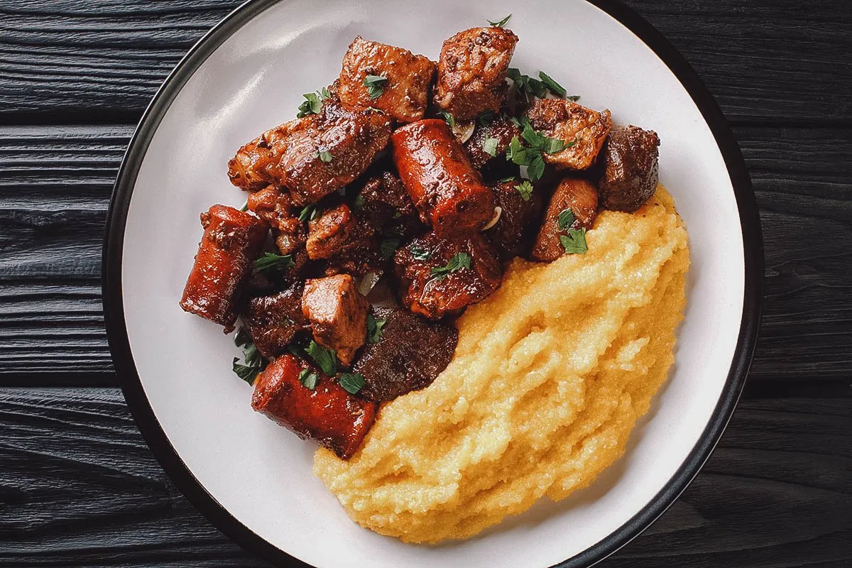 Romanian Food Pomana porcului, one of the most important traditional Romanian foods associated with Ignat Day