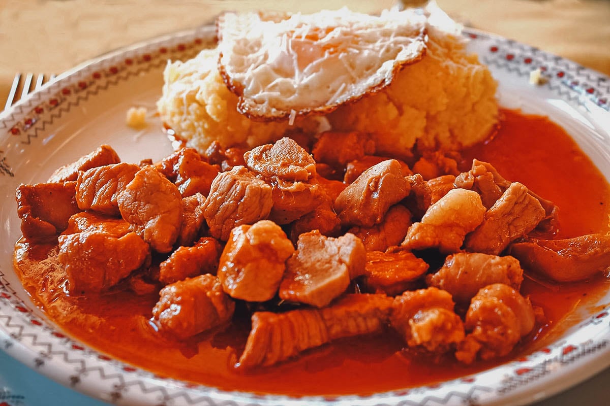 Tochitura, a traditional meat dish in Romanian cuisine