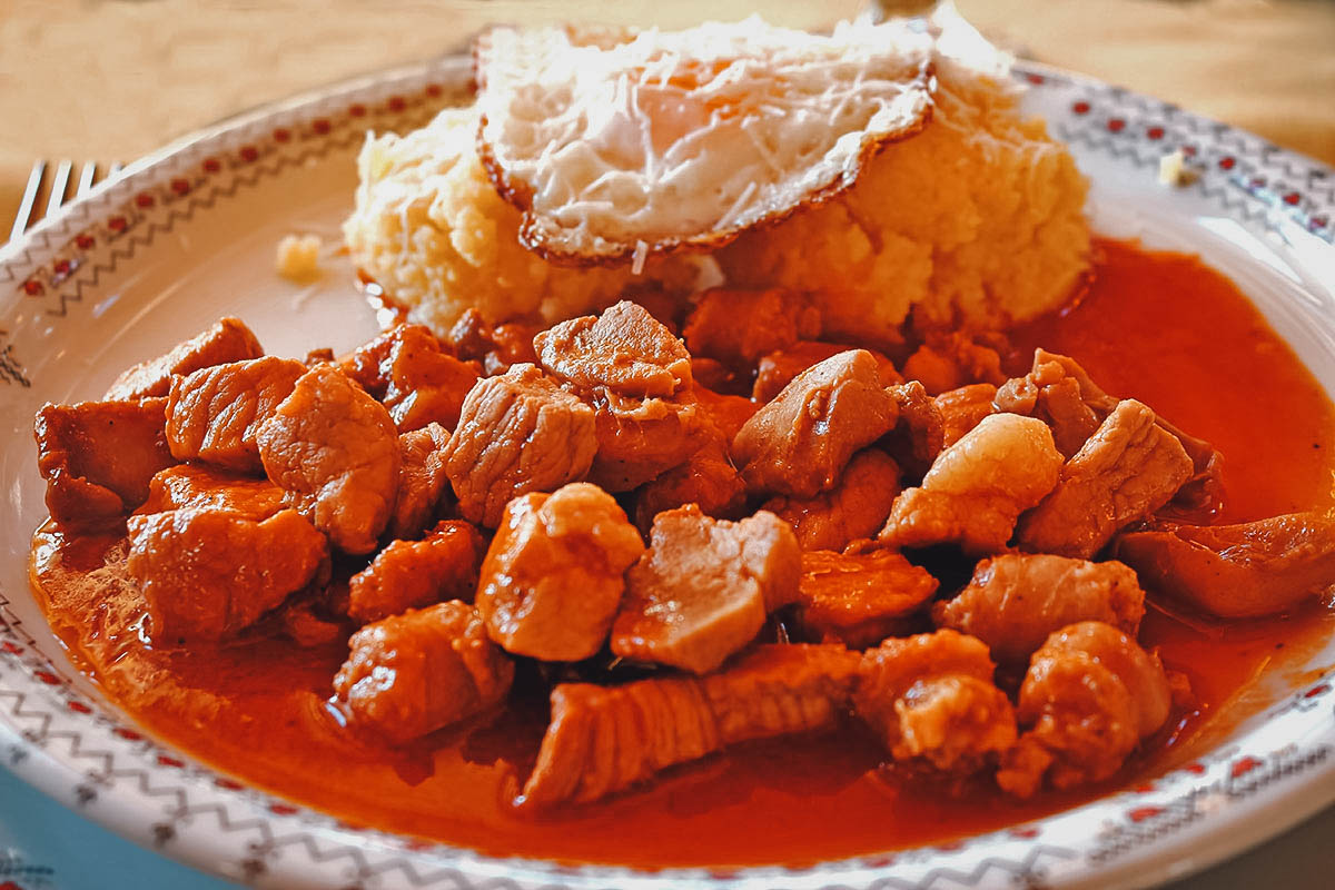 Tochitura, a traditional meat dish in Romanian cuisine