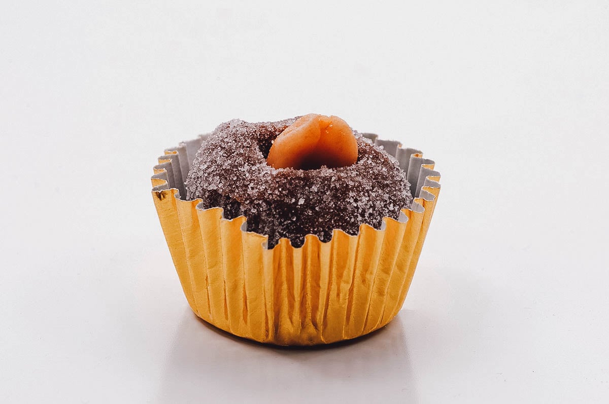 Cajuzinho, a popular Brazilian sweet treat made with ground peanuts shaped into a cashew fruit