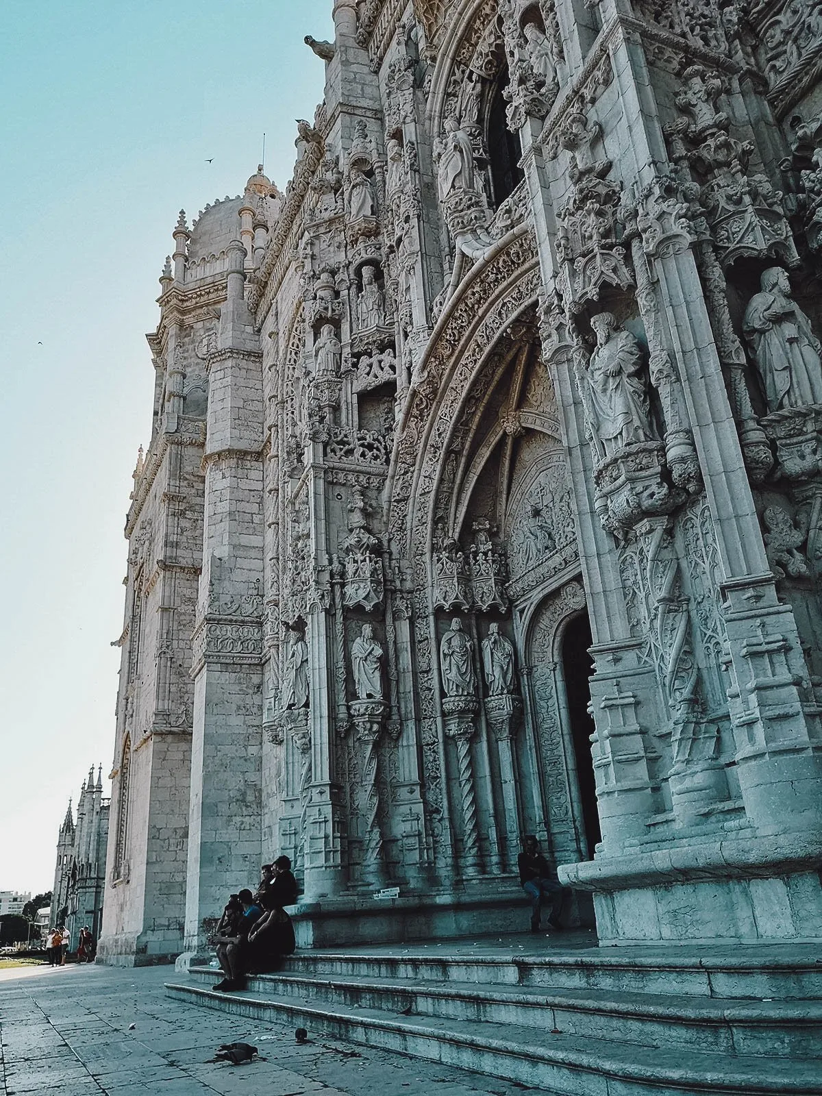 Facade of Jerónimos Monastery in Lisbon, Portugal