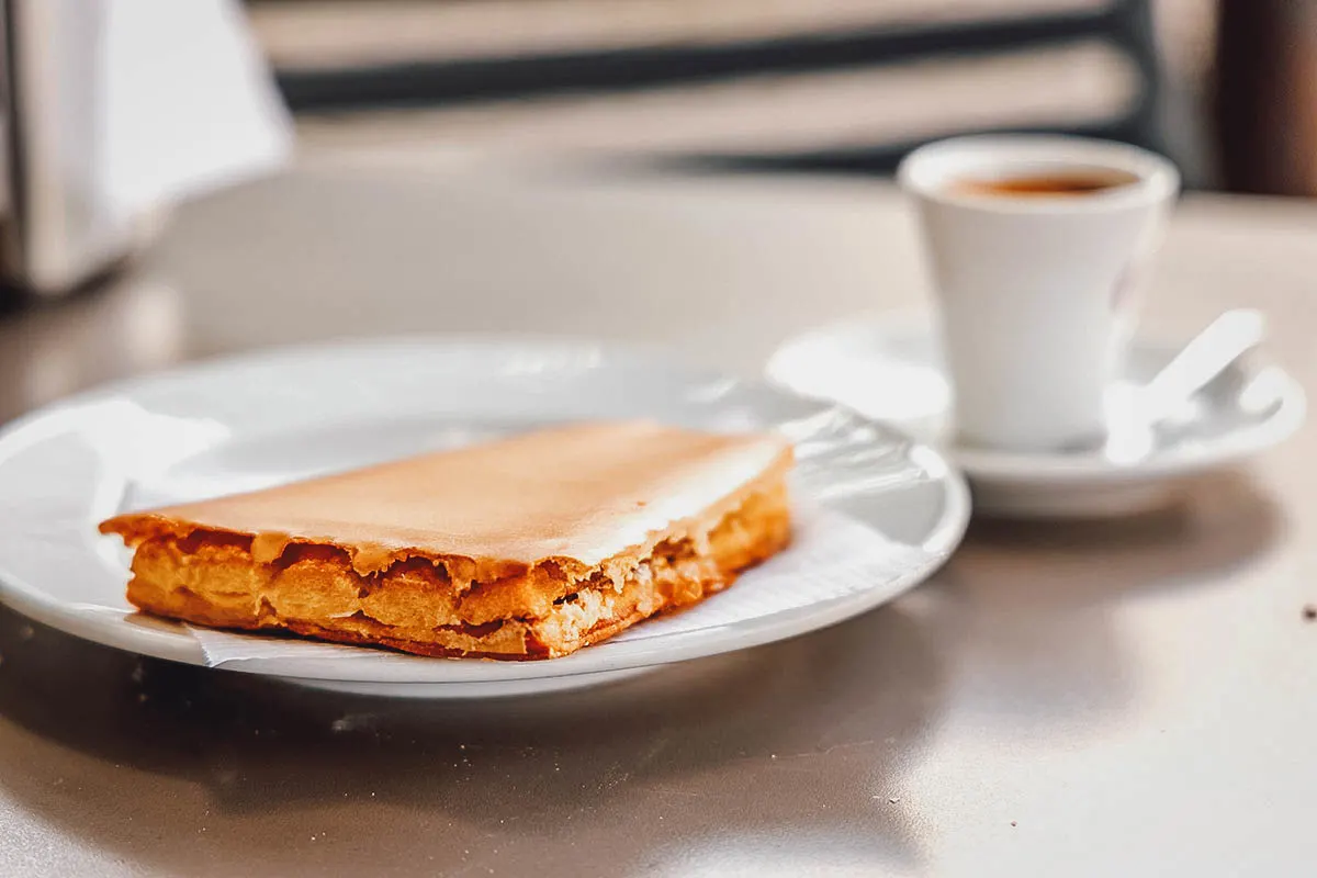 Portuguese Desserts Jesuita, Portuguese sweet made with egg cream and meringue