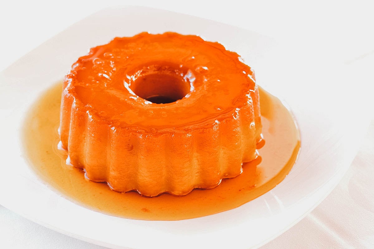 Pudim abade de priscos, a Portuguese flan made with 15 yolks