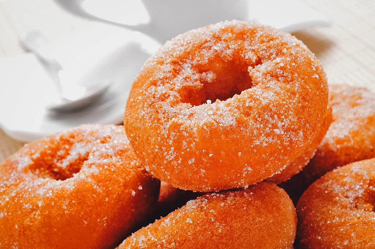 Spanish Desserts Rosquillas or deep-fried Spanish doughnuts