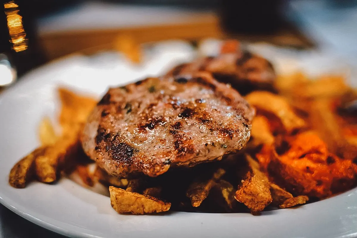 Bulgarian Food Kufte, Bulgarian meat patties seasoned with traditional spices