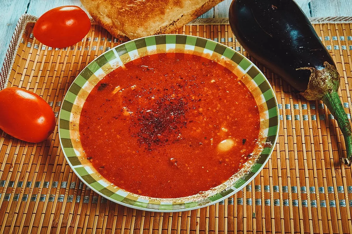 Bulgarian Food Shkembe chorba, a traditional Bulgarian tripe soup