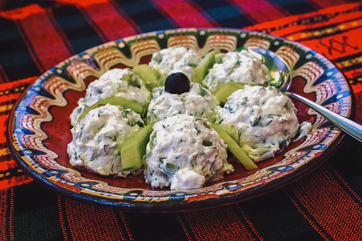Bulgarian Food Snezhanka, a traditional Bulgarian dish made with strained yogurt