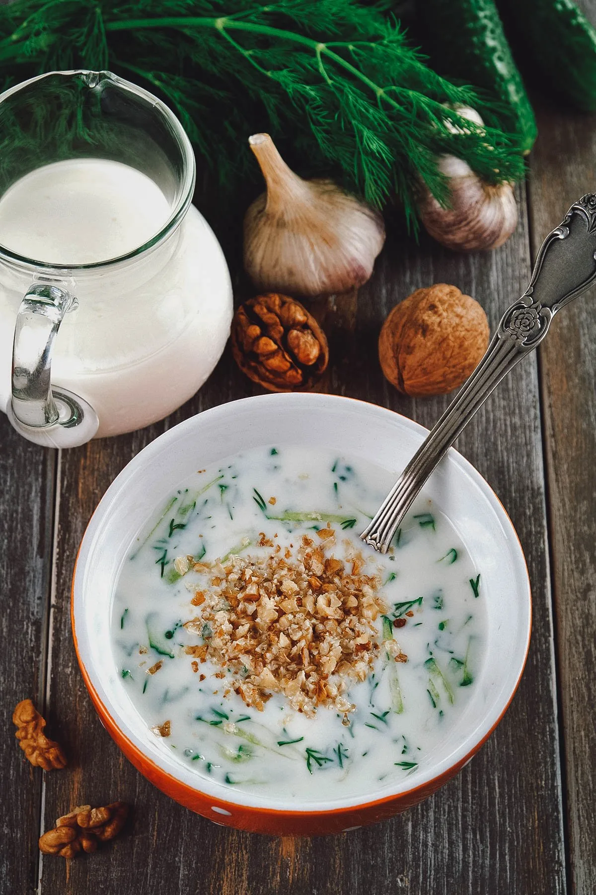 Tarator, a popular Bulgarian cold cucumber soup