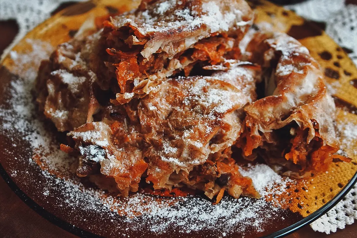 Bulgarian Food Tikvenik, a popular Bulgarian dessert made with pumpkin