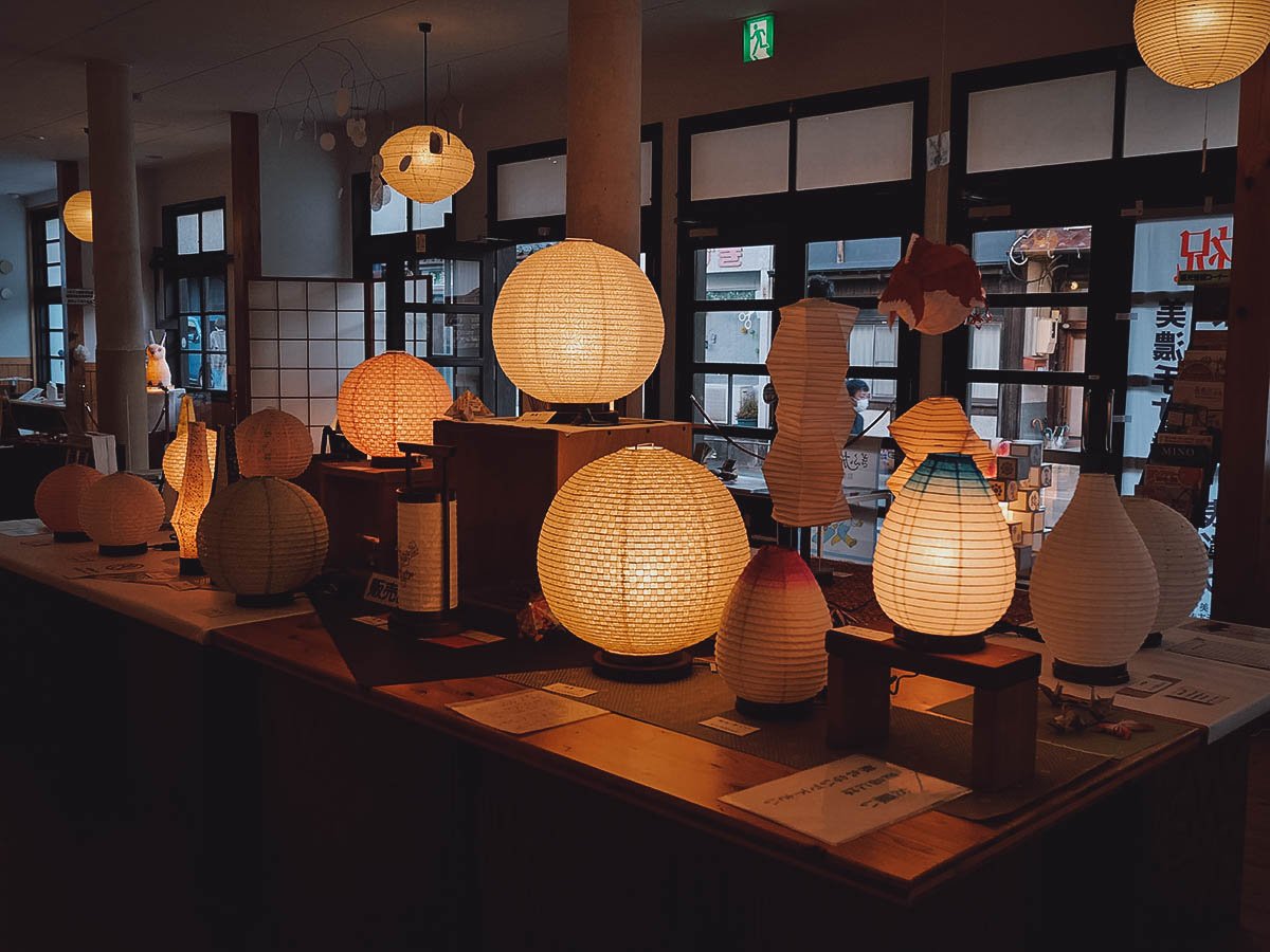 Japanese lanterns made from Mino washi paper