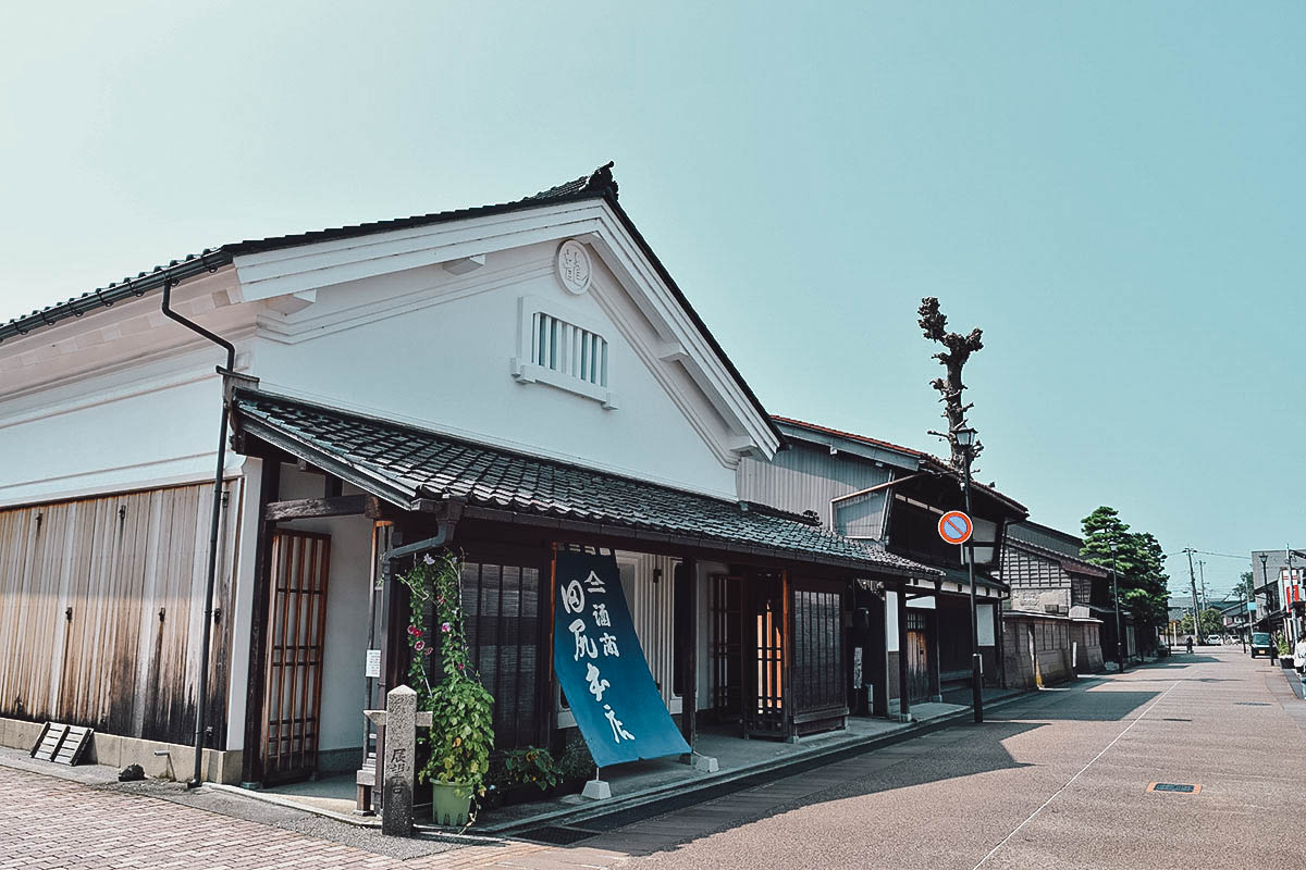 Traditional house at Iwasehama Beach in Toyama, Chubu, Japan