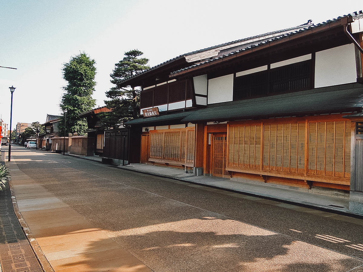 Traditional Japanese house at Iwasehama Beach in Toyama prefecture