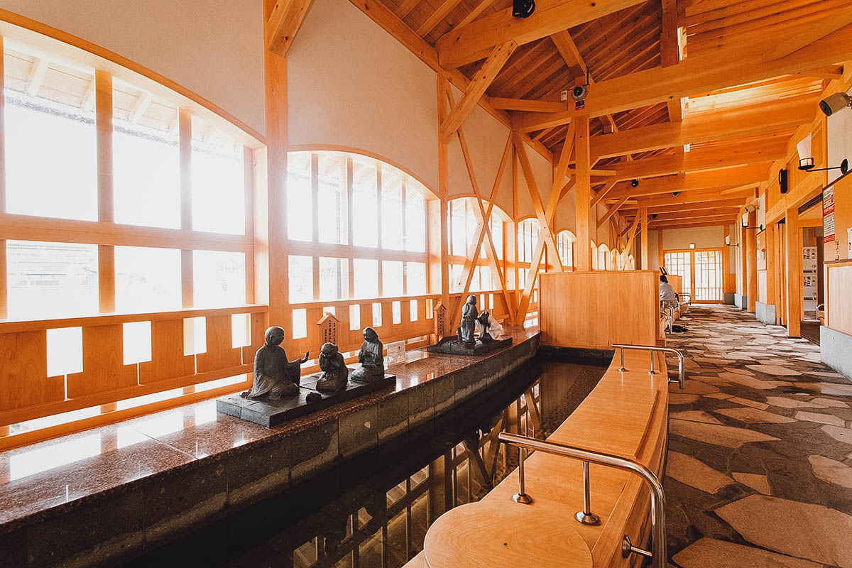 Awara Onsen hot springs foot bath in Fukui, Chubu, Japan