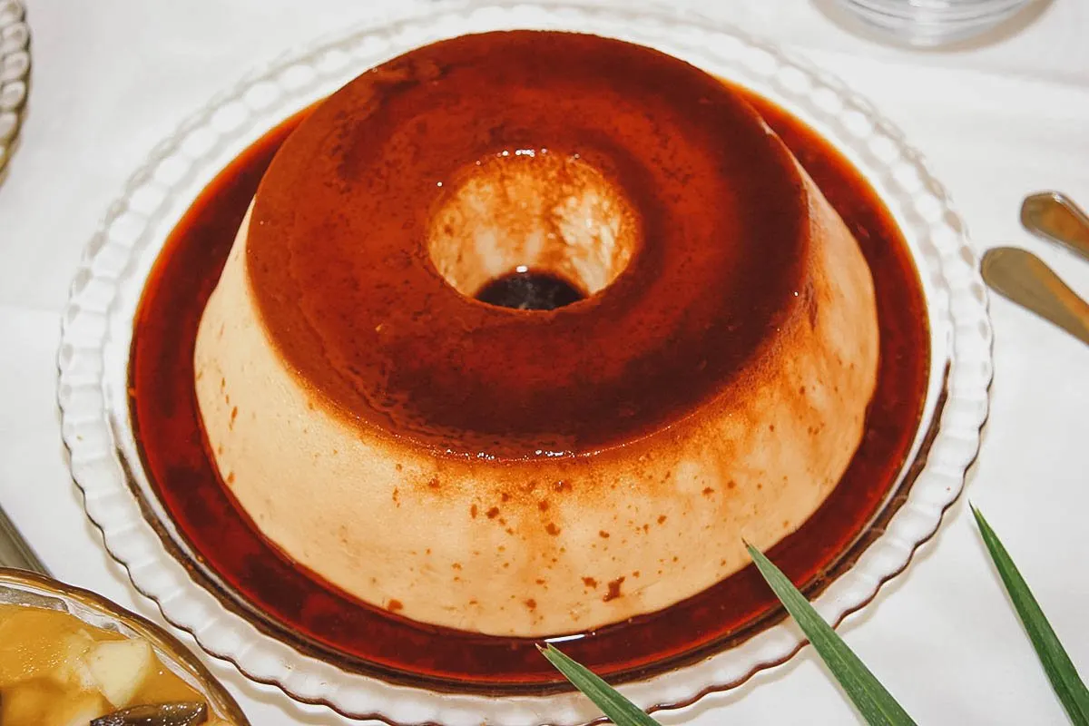 Crema volteada or upside down cream, Peruvian crème caramel with caramel sauce