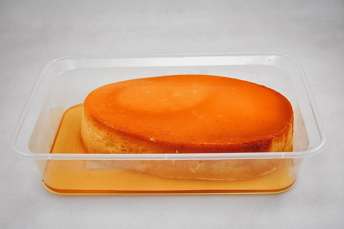 Leche flan, Filipino caramel pudding made with condensed milk and egg yolks
