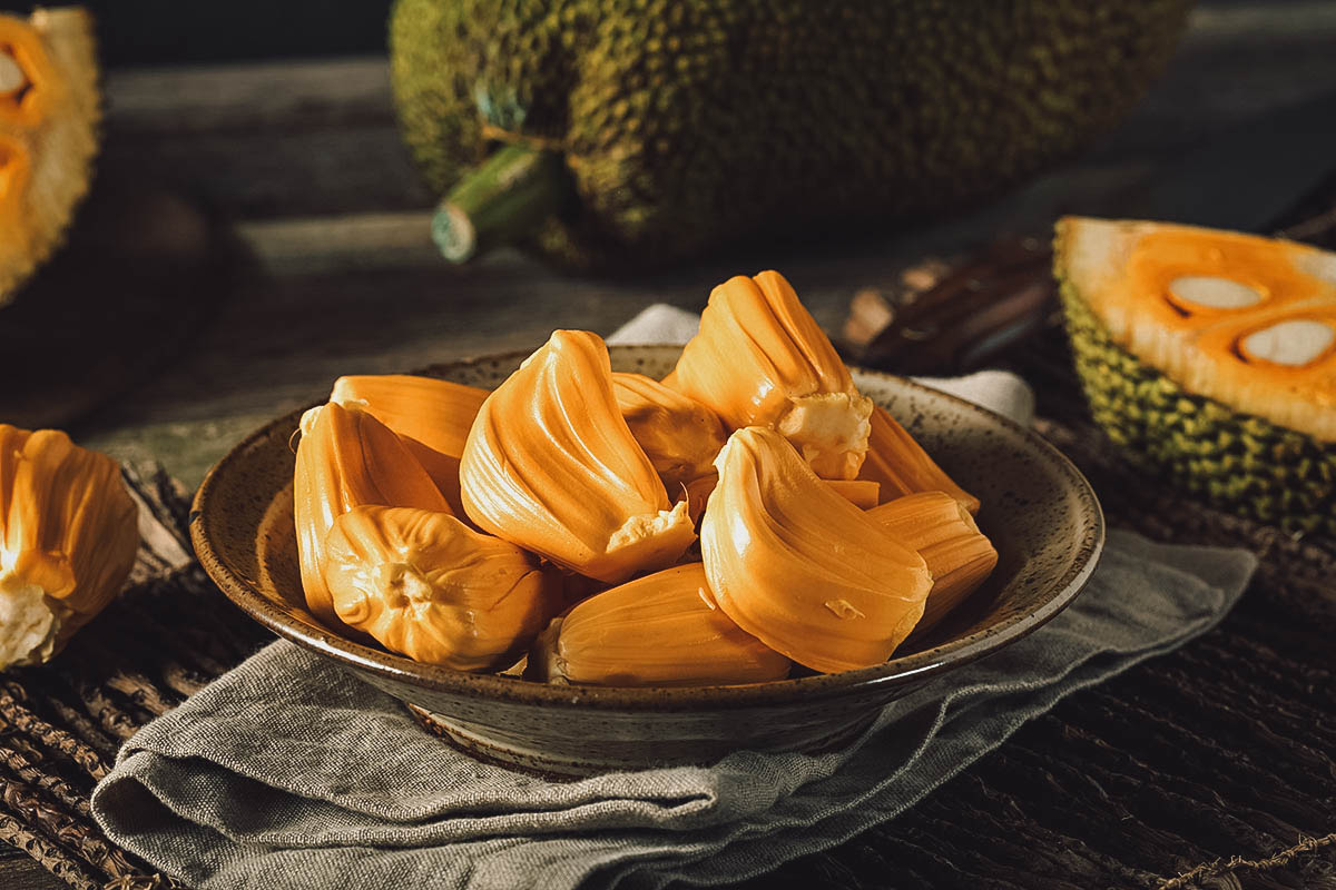 Fresh jackfruit or langka on a plate