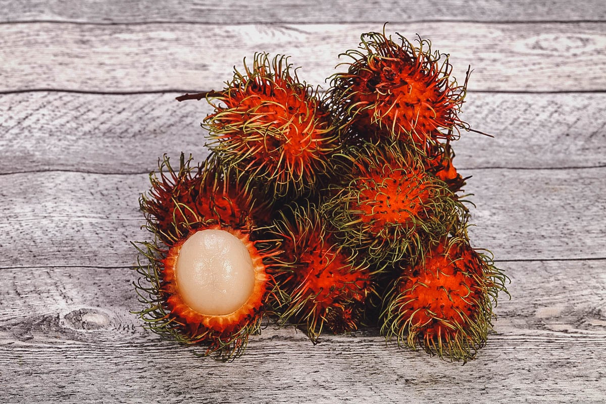 Hairy rambutan, one of the most exotic-looking Filipino fruits