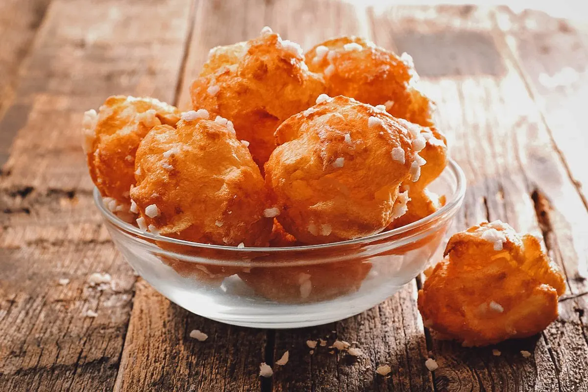 Chouquettes, airy and light French pastries studded with pearl sugar