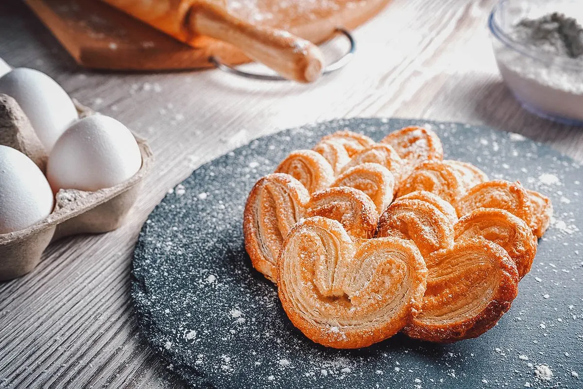 Palmier, a flaky pastry that resembles a palm leaf