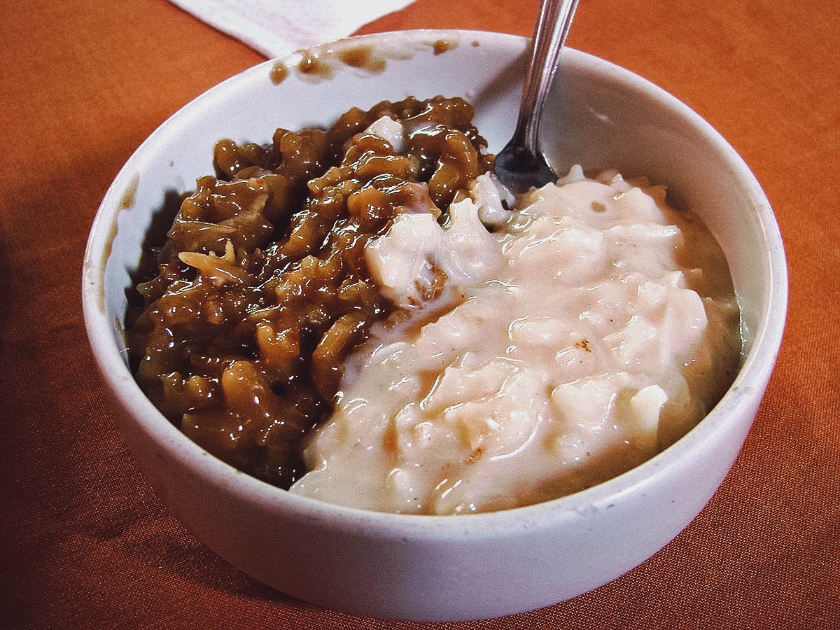 Arroz zambito and arroz con leche, two types of Peruvian rice pudding desserts