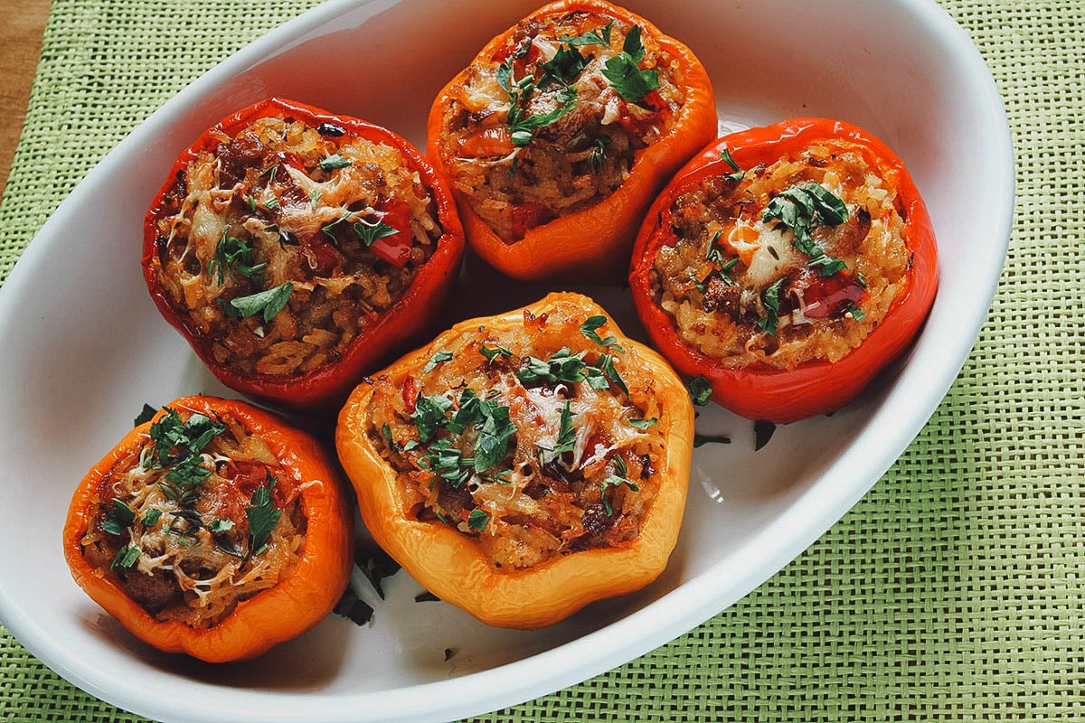 Punjene paprike, Serbian stuffed peppers