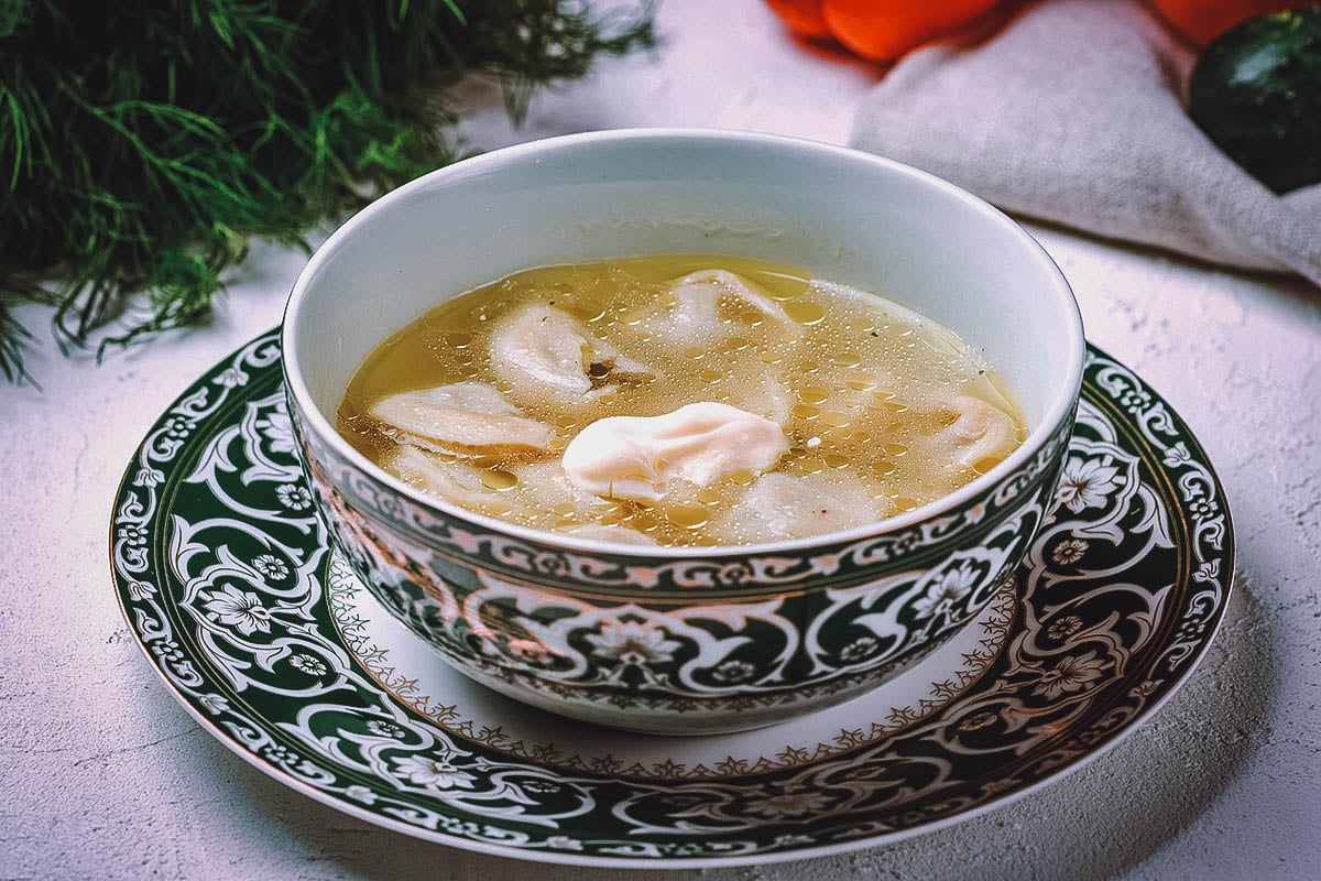 Chuchvara, a traditional Uzbek dumpling served in soup