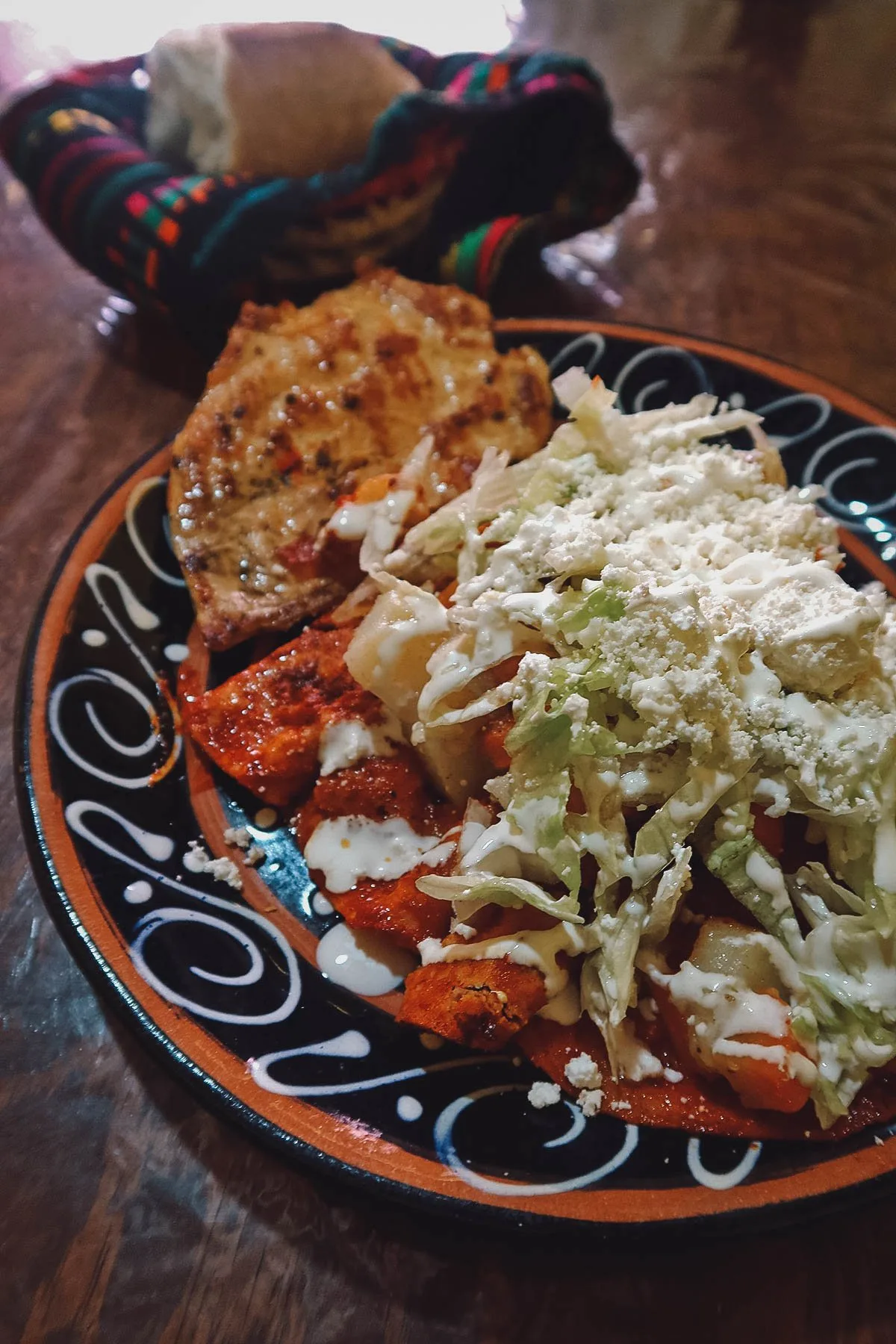 Enchiladas mineras at a restaurant in Guanajuato