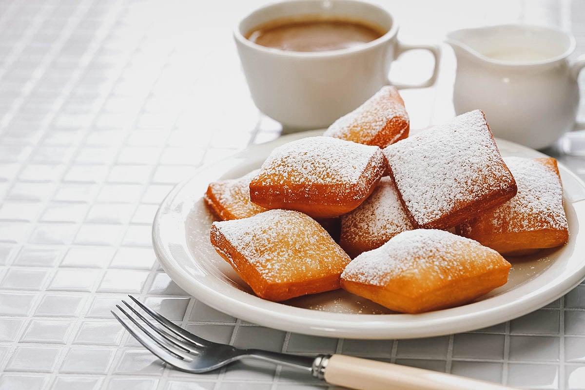 American beignets, deep-fried French pastries made from pâte à choux