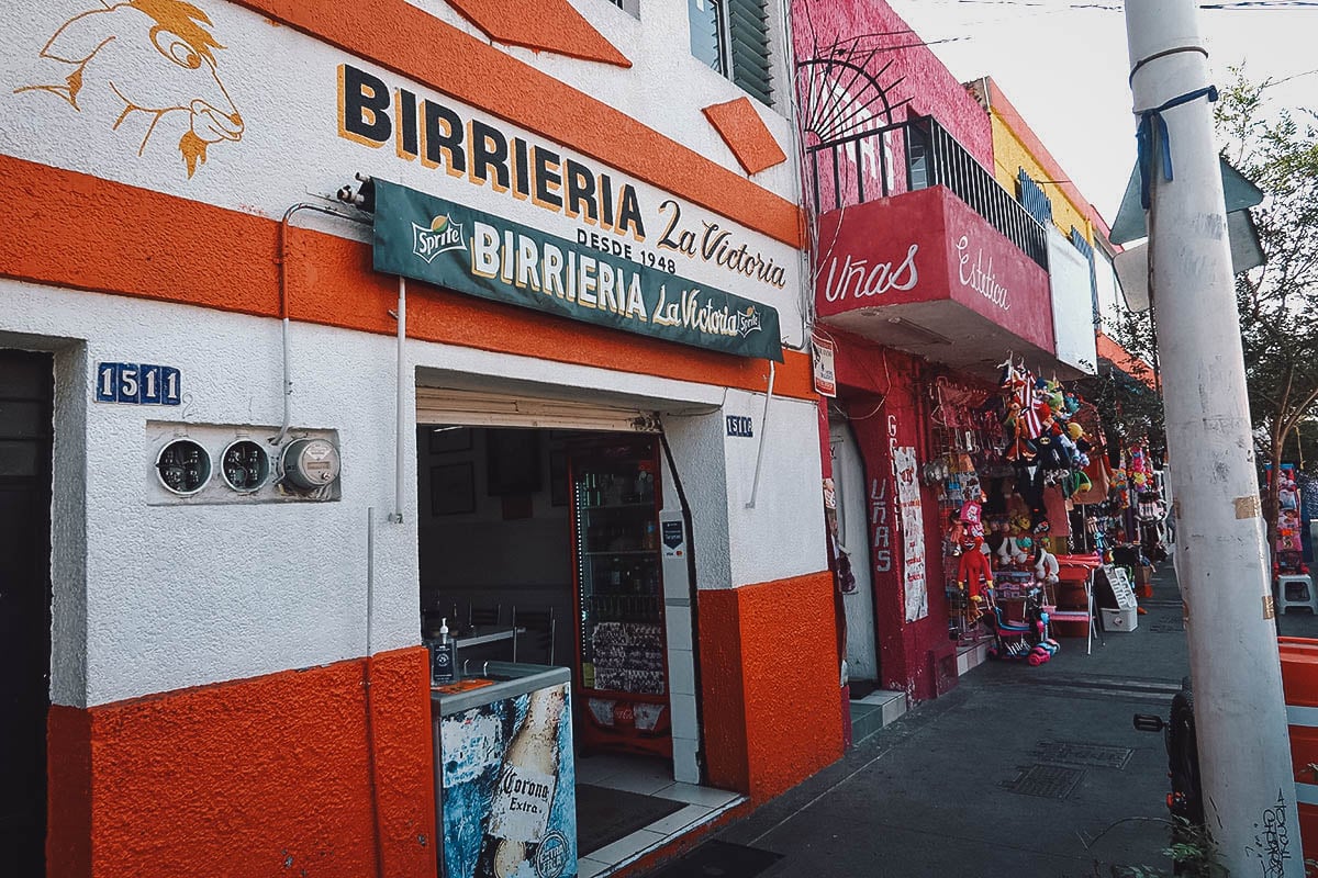 Exterior of Birrieria La Victoria, a Guadalajara restaurant in the Sta Teresita neighborhood