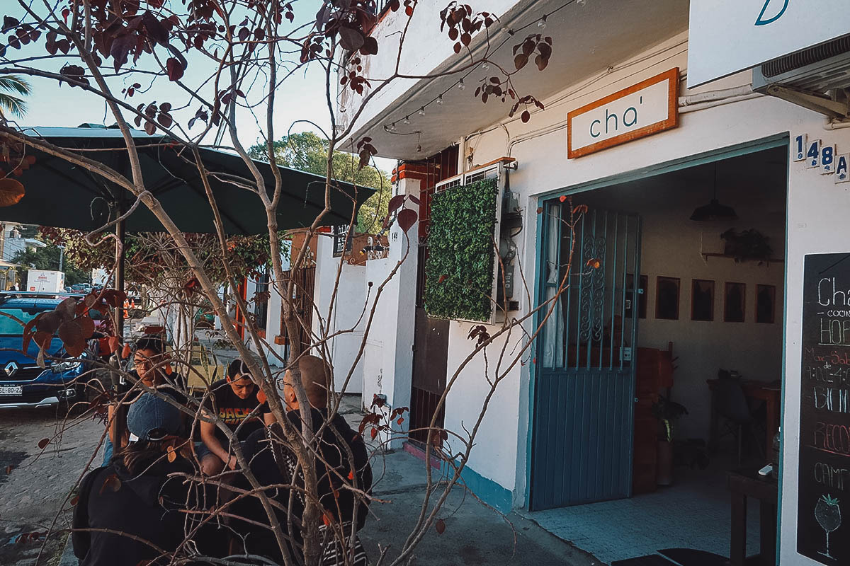 Exterior of Cha', a popular breakfast restaurant in Puerto Vallarta